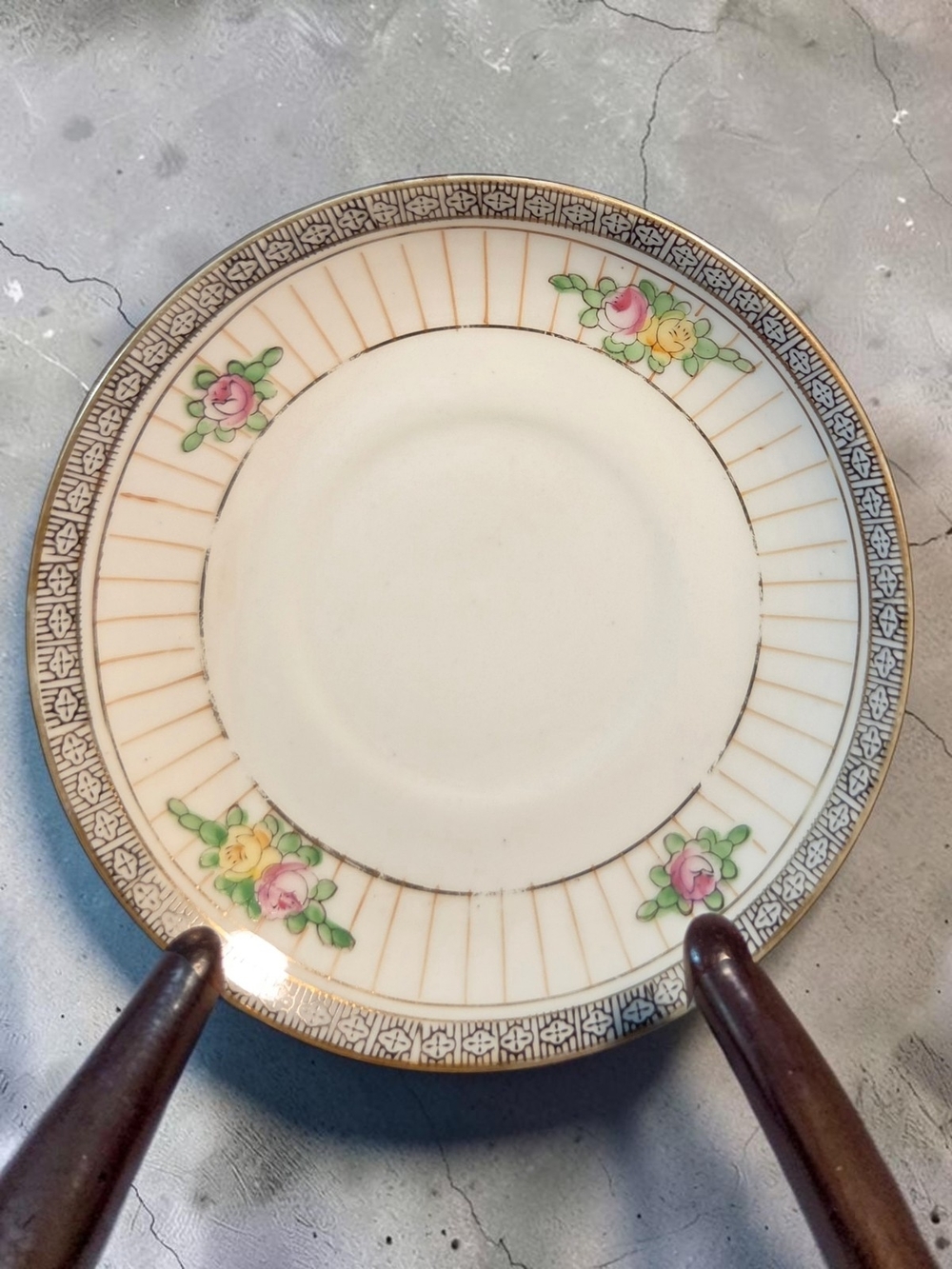 Antique Nippon Porcelain Tea Set Hand Painted Floral Garland & Gold Trim ** - Picture 12 of 15